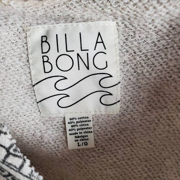 Billabong Women’s Beige Aztec Print Pullover Hoodie Sweatshirt Size Large - Picture 5 of 8
